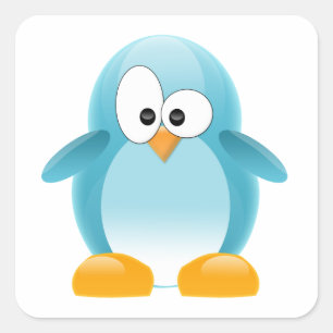 Blue Penguin Vierkante Sticker
