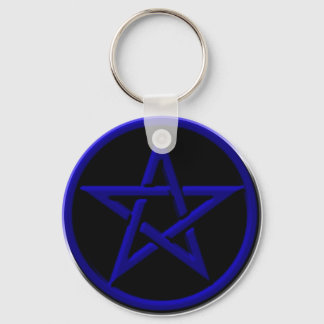 Blue Pentagram Sleutelhanger