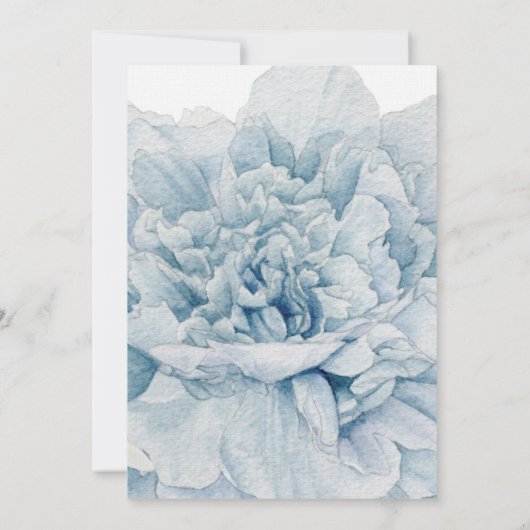 Blue Peonies Wedding Kaart (Achterkant)