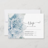 Blue Peonies Wedding RSVP Kaartje (Voorkant)