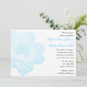 Blue Peony Classic Wedding Invitation Kaart (Staand voorkant)