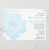 Blue Peony Classic Wedding Invitation Kaart (Voorkant / Achterkant)