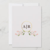 Blue Peony Elégant Mariage Invitation (Dos)