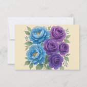 Blue Peony & Fig Paarse Roos bruiloft RSVP Kaartje (Achterkant)