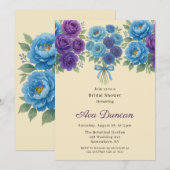 Blue Peony & Fig Paarse Roos Vrijgezellenfeest Kaart (Voorkant / Achterkant)