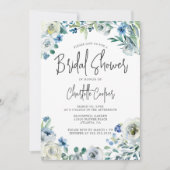 Blue Peony Floral Spring Garden Vrijgezellenfeest Kaart (Voorkant)