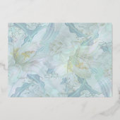 Blue Peony Folie Save the Date Kaart (Achterkant)