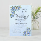 Blue Peony sur Blue Mariage Suite Invitation (Debout devant)