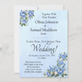 Blue Peony sur Blue Mariage Suite Invitation (Devant)