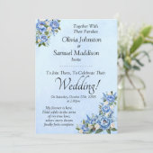 Blue Peony sur Blue Mariage Suite Invitation (Debout devant)