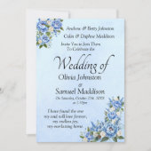Blue Peony sur Blue Mariage Suite Invitation (Devant)