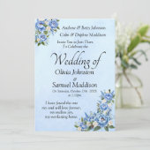 Blue Peony sur Blue Mariage Suite Invitation (Debout devant)