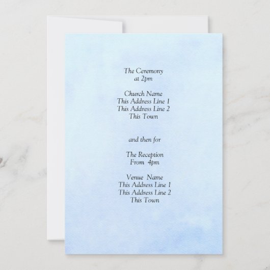 Blue Peony sur Blue Mariage Suite Invitation (Dos)