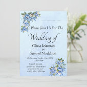Blue Peony sur Blue Mariage Suite Invitation (Debout devant)