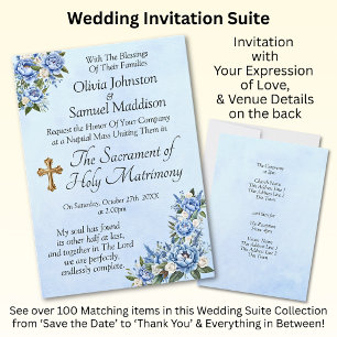 Blue Peony sur Blue Mariage Suite Invitation