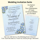 Blue Peony sur Blue Mariage Suite Invitation