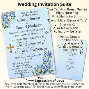 Blue Peony sur Blue Mariage Suite Invitation