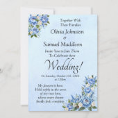 Blue Peony sur Blue Mariage Suite Invitation (Devant)