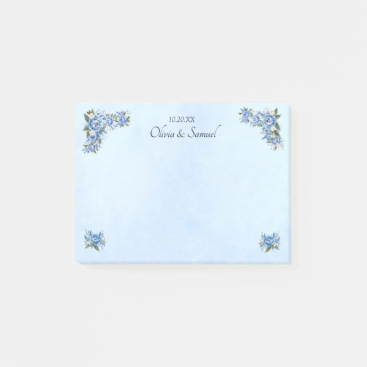 Blue Peony Wedding Suite Post-It Notes (Voorkant)