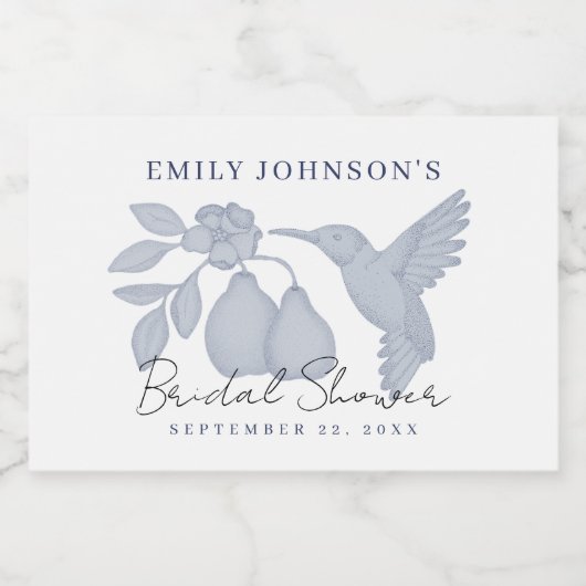 Blue Perfect Pear Vrijgezellenfeest Sparkling Wijnetiket (Enkel label)