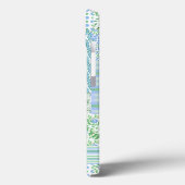 Blue Periwinkle Flowers  Faux Patchwork Case-Mate iPhone Case (Achterkant / Links)