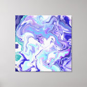 Blue Periwinkle Marble Fluid Art Canvas Afdruk (Voorkant)