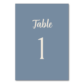 Blue Periwinkle Minimalist Wedding Table Number Kaart