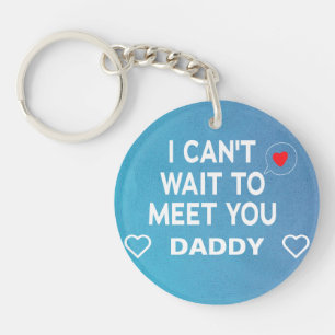 Blue Personal Baby's Sonogram Verwacht papa Sleutelhanger