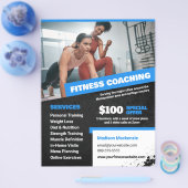 Blue Personal Trainer and Fitness Coaching Flyer (Enkel)