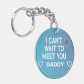 Blue Personalised Baby's Sonogram Verwacht papa Sleutelhanger (Voorkant Links)