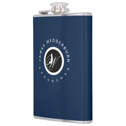 Blue Personalize Groomsman Wedding Favor Heupfles (Links)