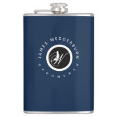 Blue Personalize Groomsman Wedding Favor Heupfles (Voorkant)