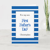 Blue Personalized 1st Vaderdag Son Kaart (Voorkant)