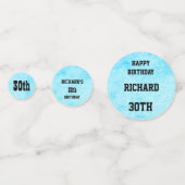 Blue Personalized 30th Birthday Confetti (Voorkanten)