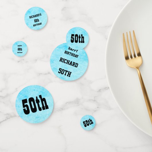 Blue Personalized 50th Birthday Confetti (Groep)