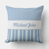 Blue Personalized Baby Nursery Pillow Kussen (Voorkant)