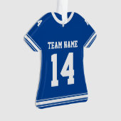 Blue Personalized Football Jersey Photo Ornament (voorkant)
