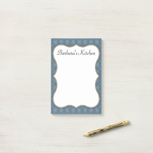 Blue Personalized Kitchen Notitieblok Gift Post-it® Notes (Op bureau)