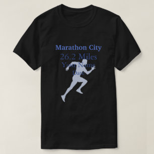 Blue Personalized Marathon Runner T-Shirt
