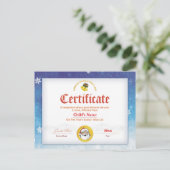 Blue Personalized Santa's Nice List Certificate Briefkaart (Staand voorkant)