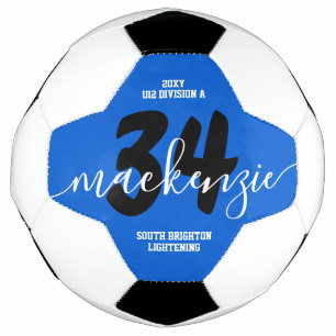 Blue Personalized Team Colors Name Jersey Number Voetbal