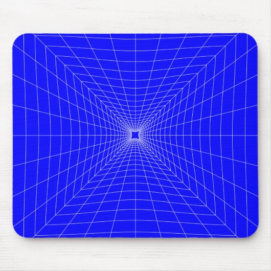 Blue Perspective Grid vervormd Muismat (Voorkant)