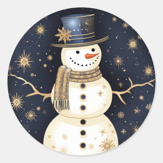 Blue Pet Snowman Sticker (Voorkant)