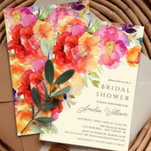 Blue Petal bruids douche uitnodiging