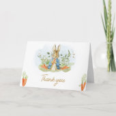Blue Peter Rabbit Baby shower Bedankkaart (Voorkant)
