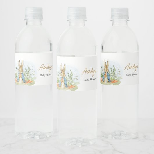 Blue Peter Rabbit Baby shower Waterfles Etiket (Flessen)