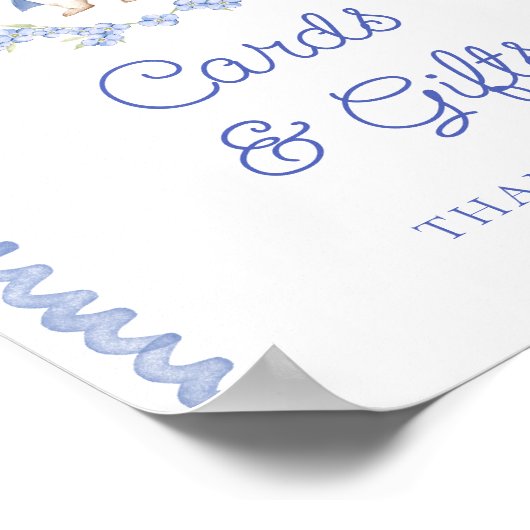 Blue Peter Rabbit Boy Baby shower Kaarten en gesch Poster (Hoek)