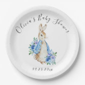 Blue Peter Rabbit Bunny Baby shower Papieren Bordje (Voorkant)