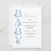 Blue Peter Rabbit Typografie Baby shower Kaart (Voorkant)