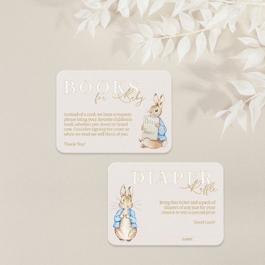 Blue Peter the Rabbit Baby shower Boeken voor Baby Informatiekaartje